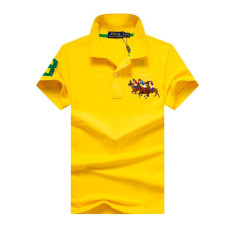 Classic Black Polo Shirt with Embroidered Design #yellow