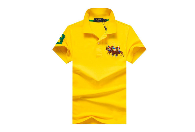 Classic Black Polo Shirt with Embroidered Design #yellow