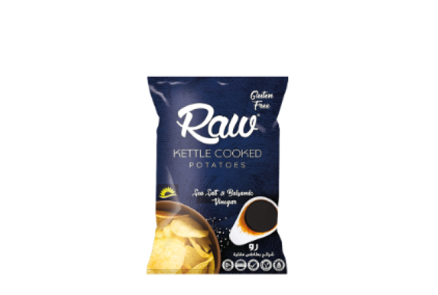 Sea Salt & Balsamic Vinegar Raw Kettle Cooked Potatoes Chips - 38g x 10