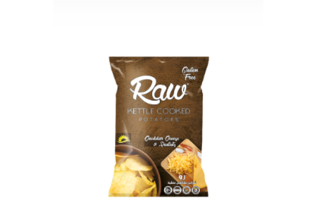 Cheddar Cheese & Shattots Raw Kettle Cooked Potatoes Chips - 100g x 8