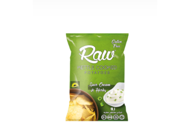 Sour Cream & Herbs Raw Kettle Cooked Potatoes Chips - 30g x 12