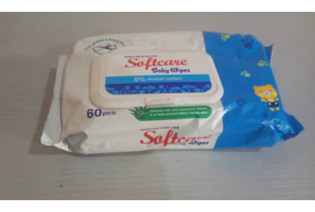 Softcare Sanitary Normal Wipes 60pcs - per carton x 24