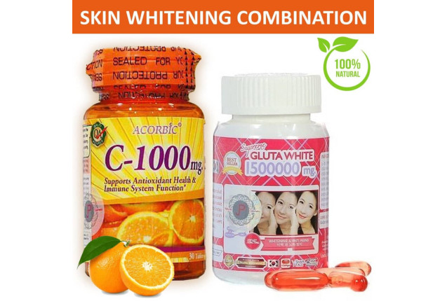 Supreme Gluta White Glutathione + Acorbic Vitamin C 1000mg | Beauty Supplements