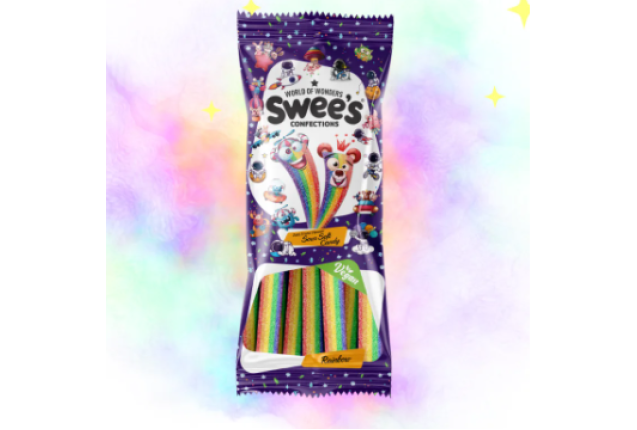 Swee's -  SOUR BELT - Rainbow Tutti  Frutti Flavour Sour Soft Candy - 75g x 72