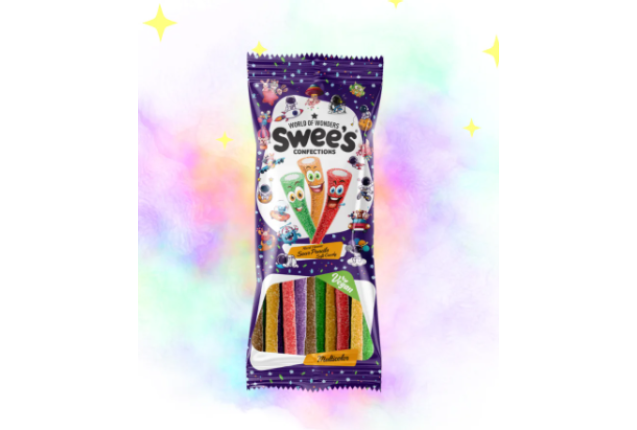 Swee's -  SOUR PENCiLS - Tutti Frutti  Flavour Sour Soft Candy - 75g x 72