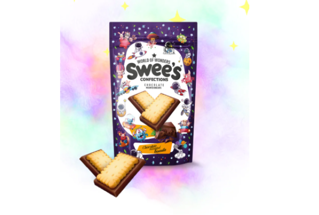 Swee's -  Mini Biscuits with Super  Compound Chocolate - 80g x 12