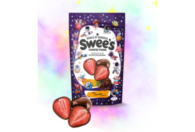 Swee's -  Pinky & Super Compound  Chocolate Coated Freeze Dried  Strawberry  - 60g x 12