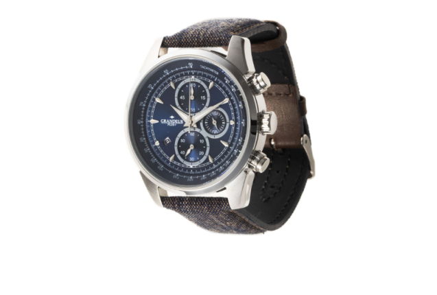 GRANDEUR PLUS Kakishibu Denim Chronograph Quartz Wrist Watch - Model GRP001k2