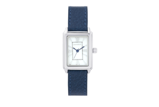 GRANDEUR Ladies' Square White Shell Watch with Colorful Strap - Model ESL073-W2