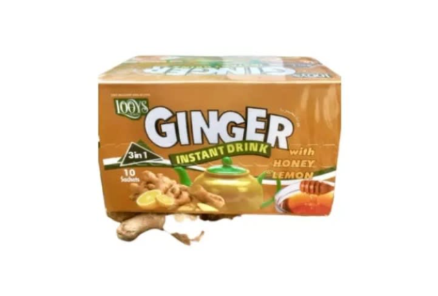 Looys Instant Ginger Drink with Honey & Lemon – 10 Sachets – Caffeine-Free, Antioxidant-Rich, Digest