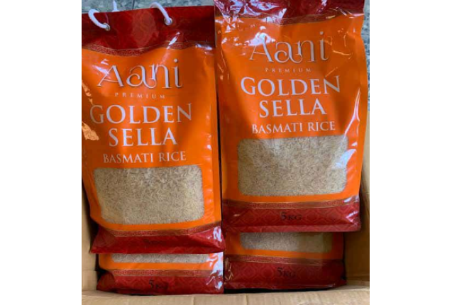 Aani Premium Golden Sella Basmati Rice – 5kg | Extra-Long Grain, Parboiled, Non-Sticky, Aromatic,