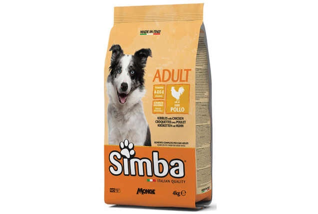 Simba Adult Dog Food – Premium Dry Kibbles with Chicken & Vitamins A-D3-E | Complete Nutrition for A