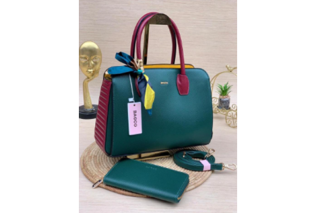 Bagco 2-in-1 Leather Handbag Set – Stylish & Functional Women's Tote with Detachable Strap and Inner