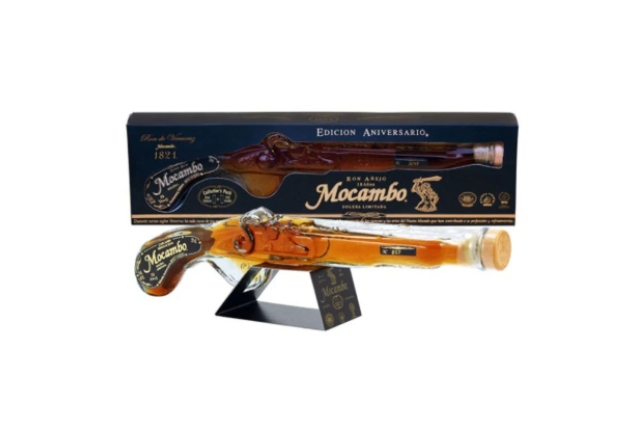 Ron Mocambo 10-Year Añejo Rum – Limited Edition Buccaneer Pistol Bottle (200ml, 40% ABV x 12