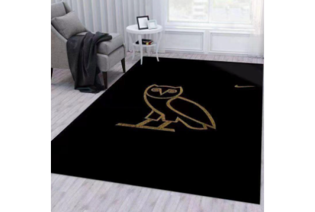 Luxury Black OVO Owl Rug – Modern Living Room Carpet, Soft Area Rug for Home Decor