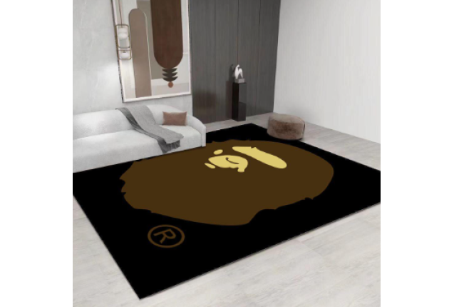 BAPE Ape Rug – Modern Black Area Rug for Living Room, Bedroom & Urban Home Decor