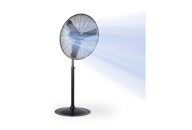 30” Industrial Pedestal Fan Adjustable Height  3-Speed Oscillating Floor Fan Heavy-Duty Copper