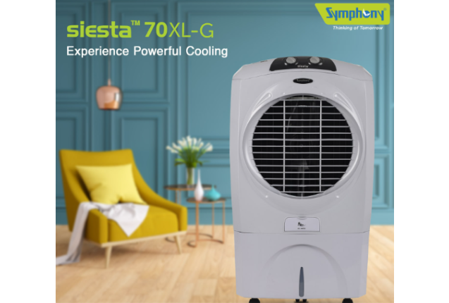 Siesta 70XL Air Cooler – 70L Large Room Desert Cooler with Powerful Airflow & i-Pure Technology