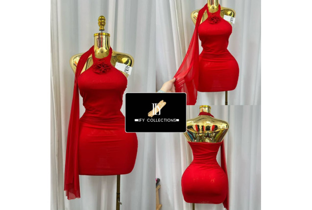 New luxury sexy short gown -color black and red