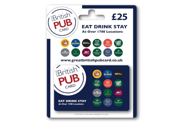 Great British Pub Card – Gift Card for Food & Drink in 1,700+ UK Pubs - Instant eGift & Physical