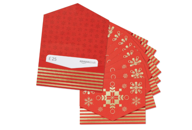 Amazon.co.uk £25 Gift Cards (10-Pack) – Red & Gold Envelopes