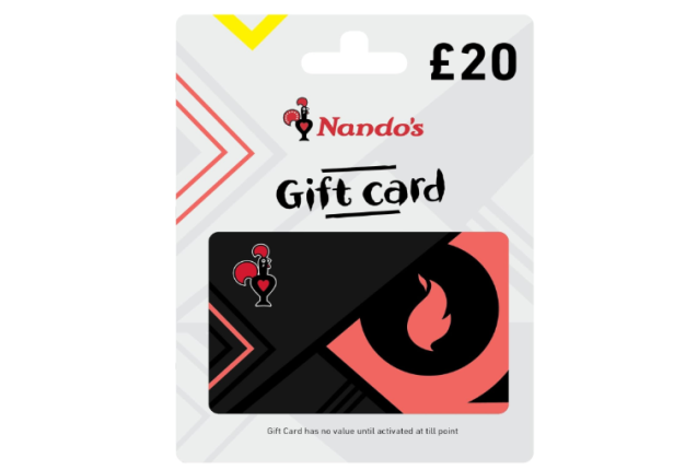 Nando’s Gift Card – Physical Delivery - Perfect Gift for Food Lovers - Redeem at Any Nando’s UK