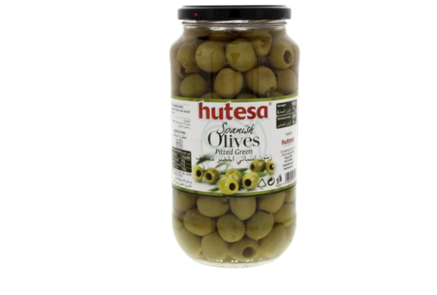 Hutesa Spanish Pitted Green Olives 370ml – Juicy, Seedless, Mediterranean Flavor x 12