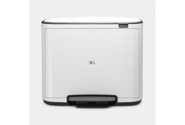 Brabantia Bo Pedal Bin 36L White – Stylish, Large Kitchen Waste Bin with Soft-Close Lid & Removable