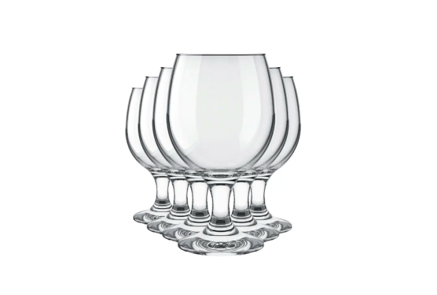Nadir Gallant Red Wine Stemware Glass Set - 6 Pieces, 250ml Crystal Clear Wine Glasses for Home x 12