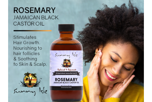 Sunny Isle Rosemary Jamaican Black Castor Oil 4 oz – Stimulates Hair Growth & Moisturizes Skin x 6