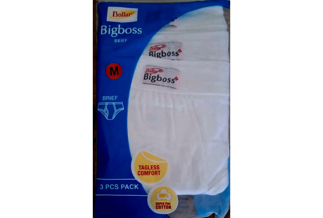 Dollar Bigboss Men’s White Brief – 100% Super Combed Cotton, Double Pouch pack of 3 x 48
