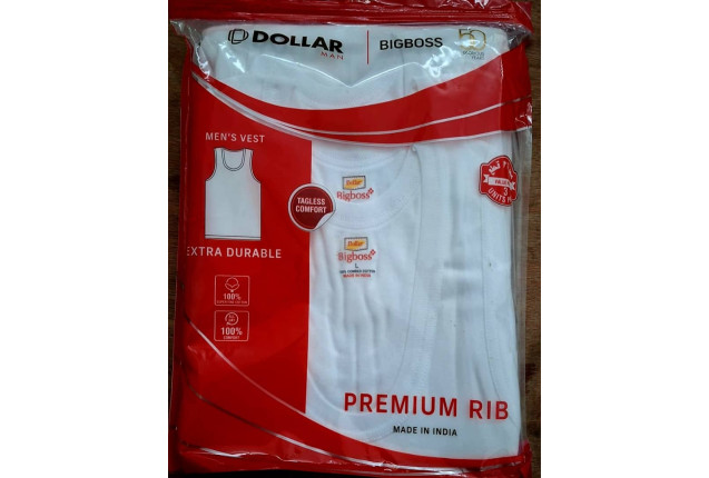 Dollar Bigboss Men's Vest Pack of 3 x 48