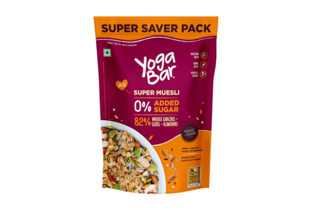 Yogabar Super Muesli – No Added Sugar, 700 g  High‑Protein, Gut‑Healthy Breakfast Cereal x 18