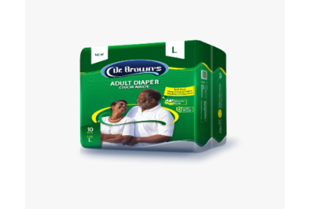 Dr. Brown’s Adult Diapers – Premium Incontinence Briefs for Ultimate Comfort & Protection x 10