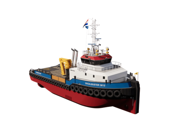 Damen Shoalbuster Workboat 3612 – 70-Ton Bollard Pull Workboat  Heavy-Duty Multi-Purpose Vessel