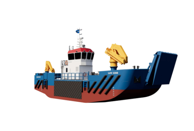 Landing Utility Vessel 2208 – Multipurpose Offshore & Coastal Workboat with Crane & Bow Ramp