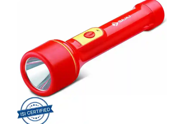 Bajaj Raftaar Jumbo 2W LED RC Torch – Rechargeable, 3‑Mode, Long Runtime (Red,  Material Code 610046
