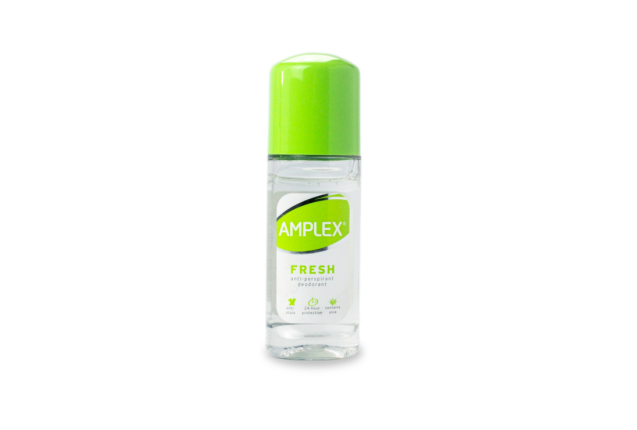 Amplex Fresh Roll‑On Deodorant 50 ml – 24‑Hour Freshness, Aloe Vera, Anti‑Stain  Amplex x 12