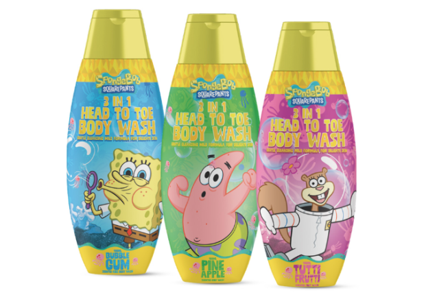 SpongeBob 3-in-1 Head-to-Toe Body Wash Bubblegum - 400ml x 6