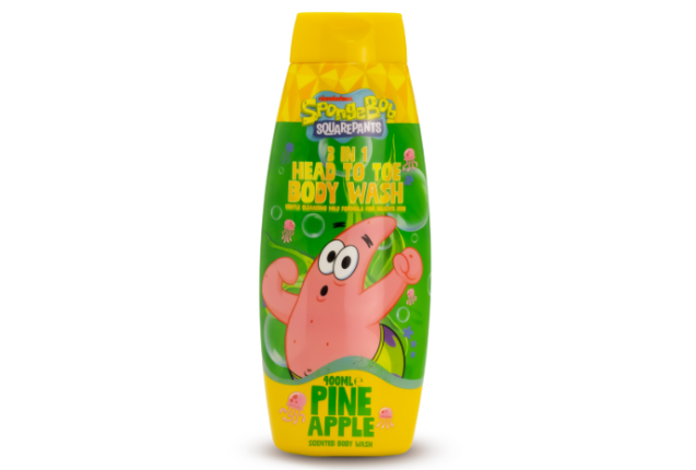 SpongeBob 3-in-1 Head-to-Toe Body Wash Pineapple – Kids Shampoo, Conditioner - 400ml x 6