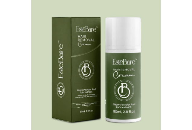 EsteBare Hair Removal Cream – Painless, Fast-Acting Depilatory with Neem & Tulsi for Sensitive,