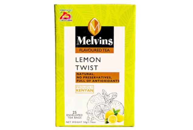 MELVINS FLAVOURED LEMON 25 TEA BAGS - 2G x 20