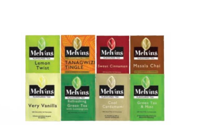 MELVINS FLAVOURED VARIETIES OF TEAS - 25 TEA BAGS - 2G x 20