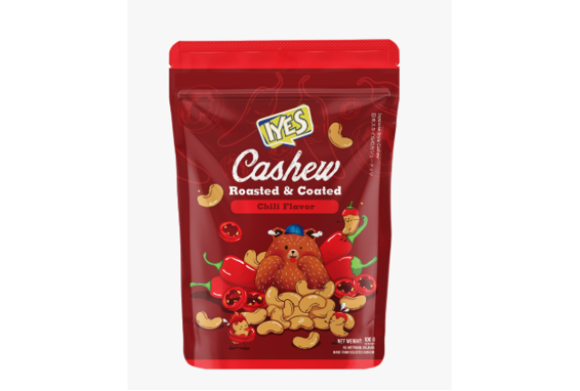 Iyes Cashew Chili Flavor 100g – Spicy Roasted Cashew Nuts Healthy Snack x 32