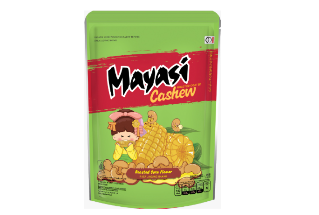 Mayasi Cashew Roasted Corn Flavor 45g  Crunchy Flavored Cashew Snack x 40