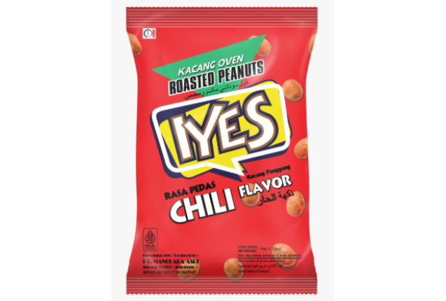 Iyes Peanut Chili Flavor 90g – Spicy Crunchy Peanut Snack x 40