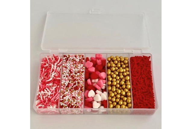 Sweetheart Colour Box – Gold Pearls, Red & Pink Accents