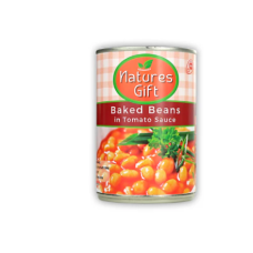 Nature’s Gift Baked Beans in Tomato Sauce – Premium White Beans, 400g x 12
