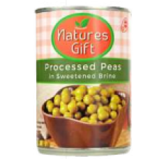 Nature’s Gift Processed Peas in Sweetened Brine – Canned Sweet Peas - 400g 