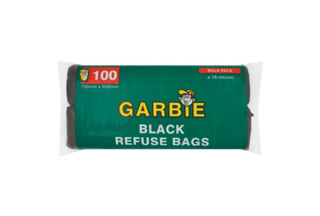 Garbie Black Refuse Bags on Roll Bulk Pack 100’s x 10 1